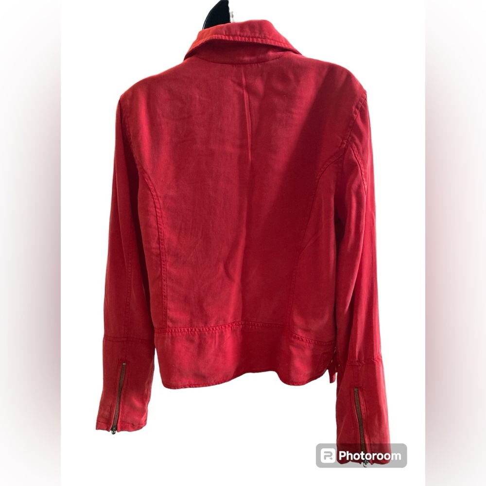 Max Jeans Red Moto Jacket. Size Medium. - Picture 4 of 14